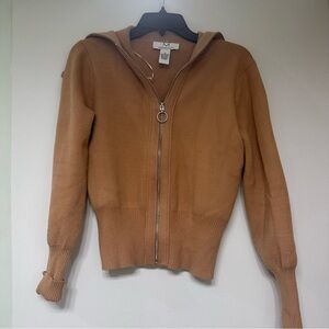 Magaschoni Camel Zip-Up Sweater